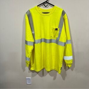 NWTTyndale ARFR Work Shirt Neon Yellow Fire Flame Reflective High Visibility XL